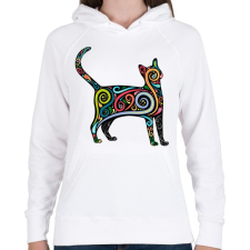 PRINTFASHION Cicás póló - Női kapucnis pulóver - Fehér női pulóver, kardigán