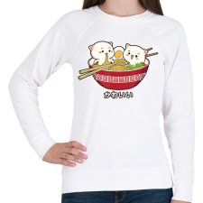 PRINTFASHION Cicás ramen - Női pulóver - Fehér női pulóver, kardigán