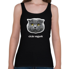 PRINTFASHION cicás vagyok - Női atléta - Fekete női trikó