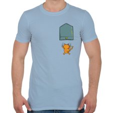 PRINTFASHION Cicás zsebminta - Férfi póló - Világoskék férfi póló