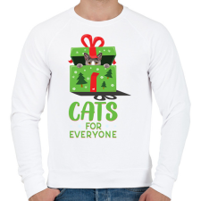 PRINTFASHION Cicát mindenkinek - Férfi pulóver - Fehér férfi pulóver, kardigán