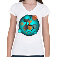 PRINTFASHION Ciclove - Női V-nyakú póló - Fehér női póló