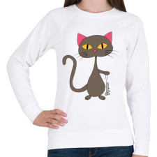 PRINTFASHION Cicmic, a nagy vadász - Női pulóver - Fehér női pulóver, kardigán