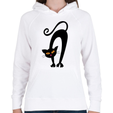 PRINTFASHION Cicmic játszana - Női kapucnis pulóver - Fehér