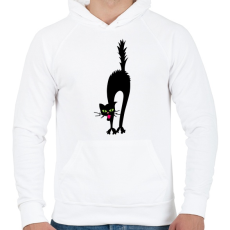 PRINTFASHION Cicmic megijedt - Férfi kapucnis pulóver - Fehér
