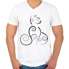 PRINTFASHION Cicmic, oriental - Férfi V-nyakú póló - Fehér