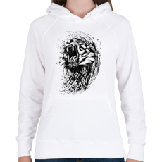 PRINTFASHION Cicus - Női kapucnis pulóver - Fehér