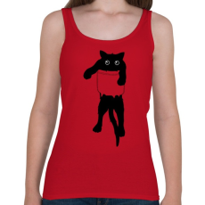 PRINTFASHION Cicus zsebben  - Női atléta - Cseresznyepiros