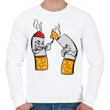 PRINTFASHION Cigaretta pár - Férfi pulóver - Fehér férfi pulóver, kardigán