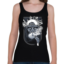 PRINTFASHION Cigis majom - Női atléta - Fekete női trikó