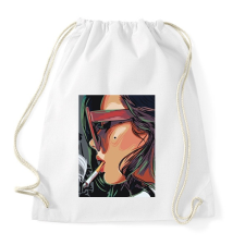 PRINTFASHION Cigiző lány - Sportzsák, Tornazsák - Fehér tornazsák