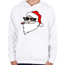 PRINTFASHION Cigiző mikulás - Gyerek kapucnis pulóver - Fehér