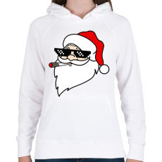 PRINTFASHION Cigiző mikulás - Női kapucnis pulóver - Fehér