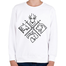 PRINTFASHION Címerek GOT - Gyerek pulóver - Fehér