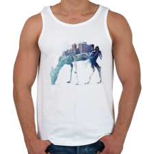 PRINTFASHION City deer - Férfi atléta - Fehér atléta, trikó