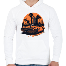 PRINTFASHION Classic car - Férfi kapucnis pulóver - Fehér férfi pulóver, kardigán