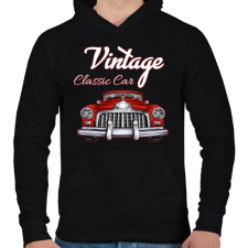 PRINTFASHION Classic car - Férfi kapucnis pulóver - Fekete férfi pulóver, kardigán