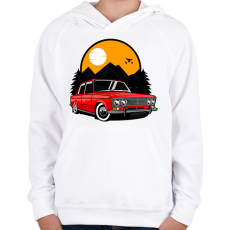 PRINTFASHION Classic car - Gyerek kapucnis pulóver - Fehér