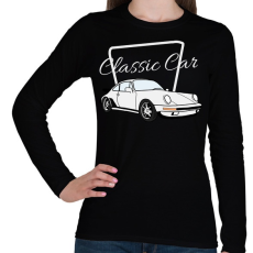 PRINTFASHION Classic Car - Női hosszú ujjú póló - Fekete