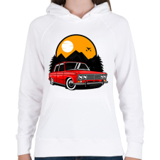 PRINTFASHION Classic car - Női kapucnis pulóver - Fehér női pulóver, kardigán