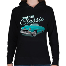 PRINTFASHION Classic car  - Női kapucnis pulóver - Fekete