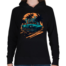 PRINTFASHION Classic car - Női kapucnis pulóver - Fekete női pulóver, kardigán