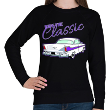 PRINTFASHION Classic car - Női pulóver - Fekete női pulóver, kardigán