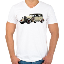 PRINTFASHION Classic - Férfi V-nyakú póló - Fehér férfi póló