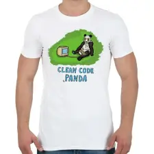 PRINTFASHION clean code panda - Férfi póló - Fehér férfi póló