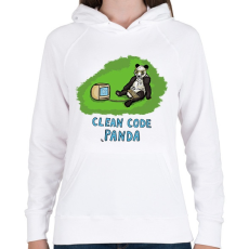 PRINTFASHION clean code panda - Női kapucnis pulóver - Fehér