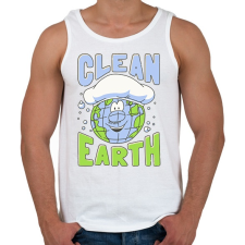 PRINTFASHION Clean Earth - Férfi atléta - Fehér atléta, trikó