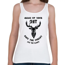 PRINTFASHION Clean up your shit - Természetvédelem - Női atléta - Fehér