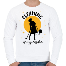 PRINTFASHION Cleaning is my cardio - Férfi pulóver - Fehér