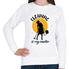 PRINTFASHION Cleaning is my cardio - Női pulóver - Fehér női pulóver, kardigán