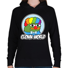 PRINTFASHION Clown World - Női kapucnis pulóver - Fekete