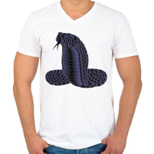 PRINTFASHION cobra-6369762 - Férfi V-nyakú póló - Fehér férfi póló