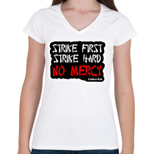 PRINTFASHION Cobra Kai 01 - Női V-nyakú póló - Fehér női póló