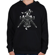 PRINTFASHION Cobra Kai csontvázak - Gyerek kapucnis pulóver - Fekete gyerek pulóver, kardigán