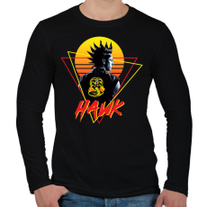 PRINTFASHION Cobra Kai - Hawk - Férfi hosszú ujjú póló - Fekete