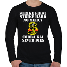 PRINTFASHION Cobra Kai never dies - Férfi hosszú ujjú póló - Fekete