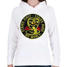 PRINTFASHION Cobra Kai - Női kapucnis pulóver - Fehér női pulóver, kardigán