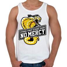 PRINTFASHION Cobra Kai STRIKE FIRST STRIKE HARD NO MERCY - Férfi atléta - Fehér