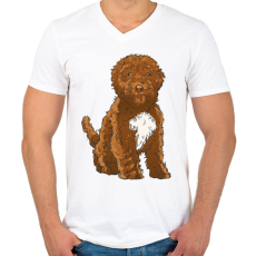 PRINTFASHION Cockapoo kutya - Férfi V-nyakú póló - Fehér