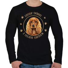 PRINTFASHION Cocker spániel - Legjobb barát - Férfi hosszú ujjú póló - Fekete férfi póló