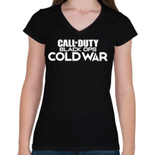 PRINTFASHION COD - Cold War - Női V-nyakú póló - Fekete női póló