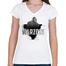 PRINTFASHION COD: Warzone - Női V-nyakú póló - Fehér női póló