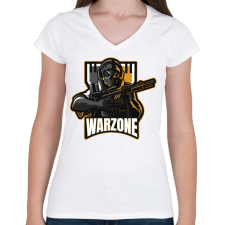 PRINTFASHION COD: Warzone - Női V-nyakú póló - Fehér női póló