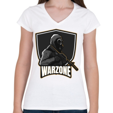 PRINTFASHION COD: Warzone - Női V-nyakú póló - Fehér