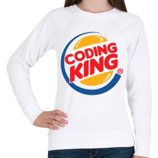 PRINTFASHION Coding King - Női pulóver - Fehér