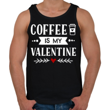 PRINTFASHION Coffe is my valentine - Férfi atléta - Fekete atléta, trikó